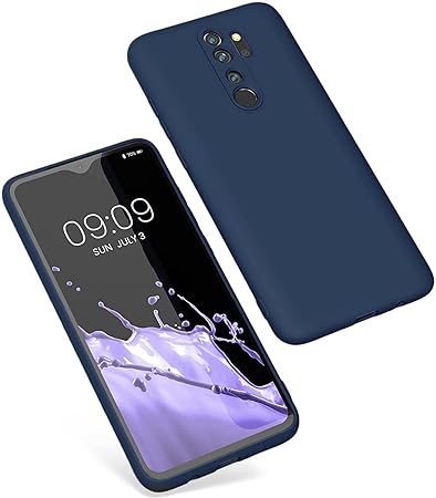 Dark Blue Camera Original Silicone Case for Redmi Note 8 Pro