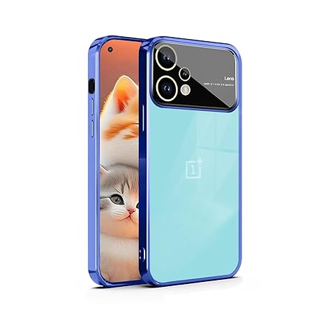 Luxury Plating Blue Camera Protection Transparent Case for Oneplus Nord CE 2 Lite