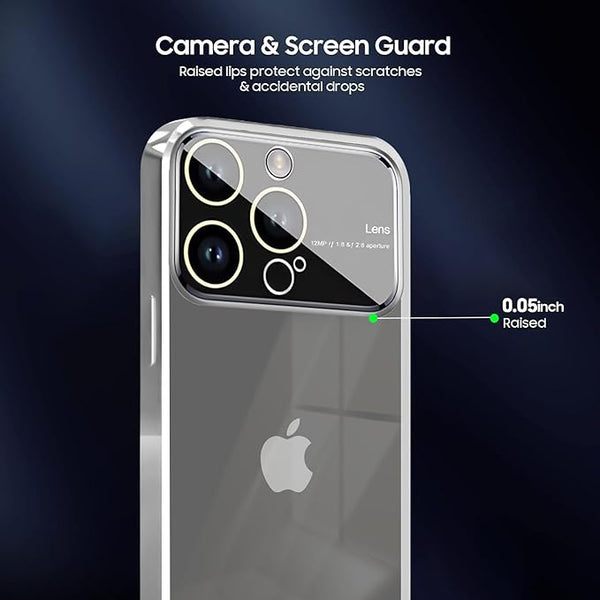 Luxury Plating Silver Camera Protection Transparent Case for Apple iphone 12 Pro