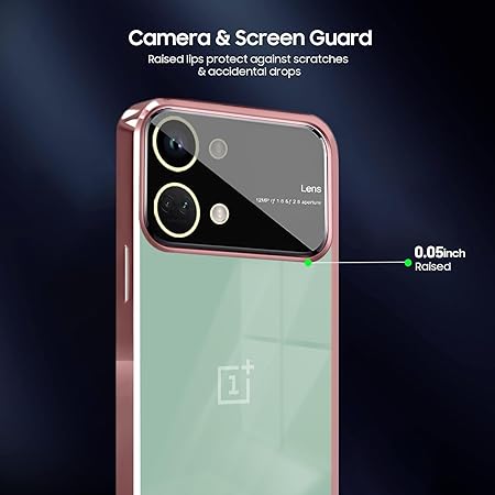 Luxury Plating Pink Camera Protection Transparent Case for Oneplus Nord 2t