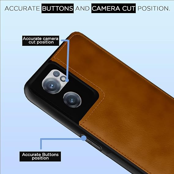 Puloka Brown Leather Case for Oppo Reno 7 5G