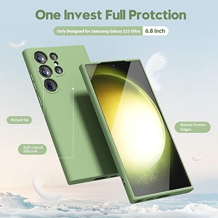 Light Green Camera Original Silicone case for Samsung S23 Ultra