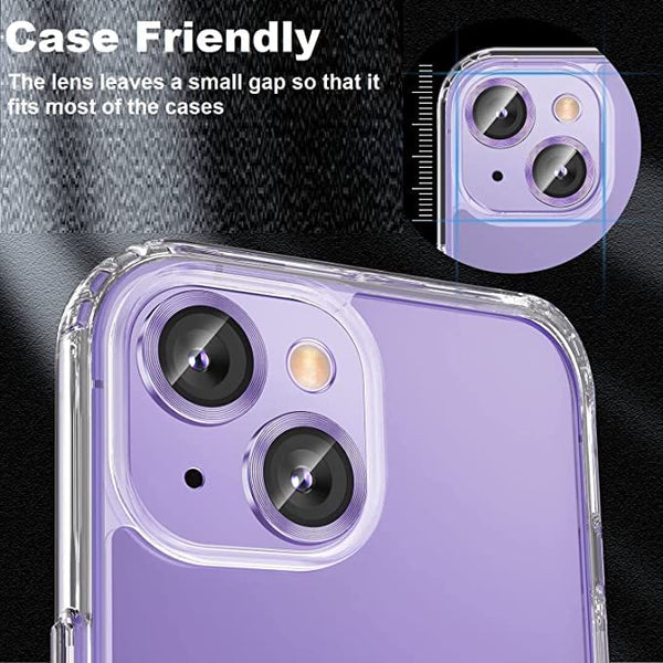 Purple Metallic camera ring lens guard for Apple iphone 14 Plus