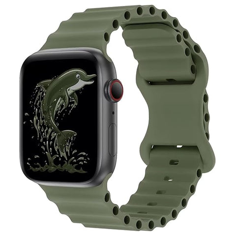 Olive Green Ocean Loop Watch Strap For apple For Apple Iwatch (45mm/49mm)
