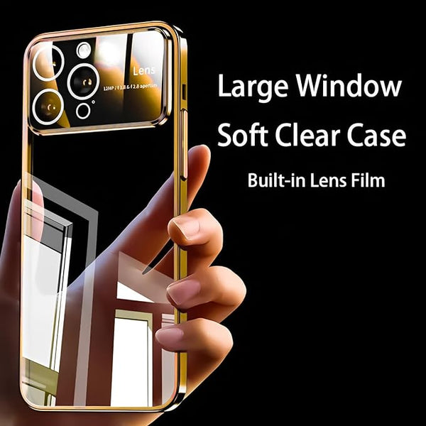 Luxury Plating Gold Camera Protection Transparent Case for Apple iphone 12 Pro