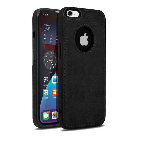 Puloka Black Logo cut Leather silicone case for Apple iPhone 8