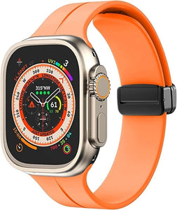 Orange Magnetic Clasp Adjustable Strap For Apple Watch SERIES SE GEN 2 (42mm/44mm/45mm/46mm/49mm)