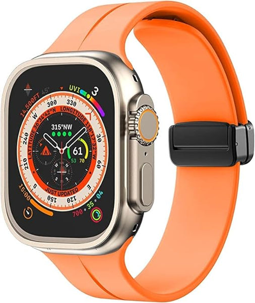 Orange Magnetic Clasp Adjustable Strap For Apple Iwatch (42mm/44mm)