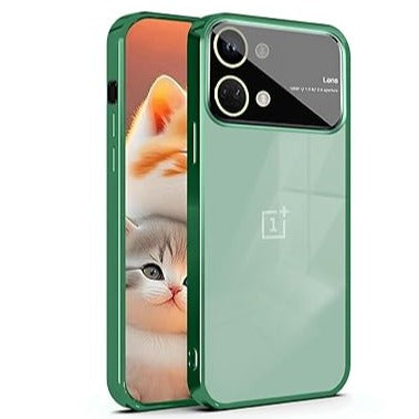 Luxury Plating Green Camera Protection Transparent Case for Oneplus Nord 3