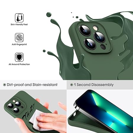 Dark Green Original Camera Silicone case for Apple iphone 15 Pro Max