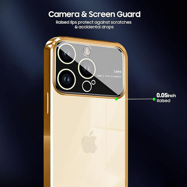 Luxury Plating Gold Camera Protection Transparent Case for Apple iphone 11 Pro Max