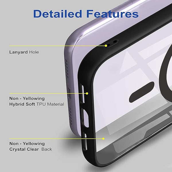 Black 6D MagSafe Clear Transparent Silicone case for Apple iphone XR
