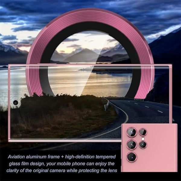 Pink Metallic camera ring lens guard for Samsung S23 Plus