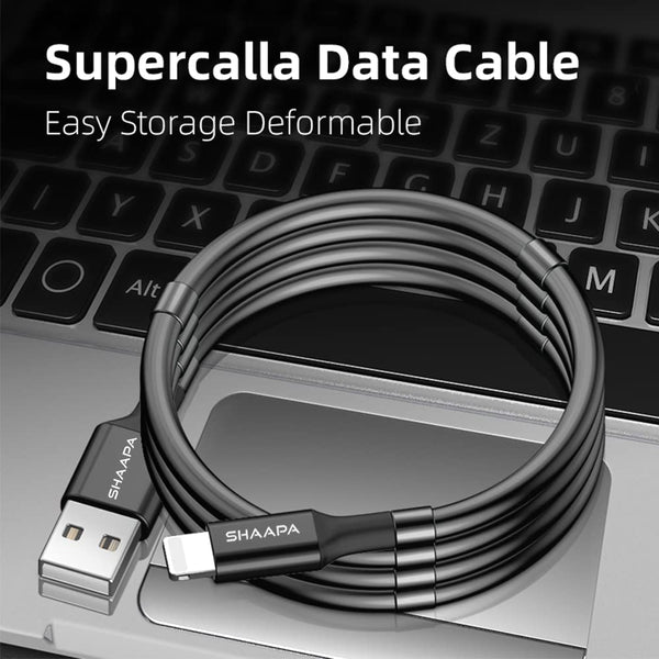 Black (USB TO LIGHTNING) Ultra-Mag Fast Charging Magnetic Silicone Cable
