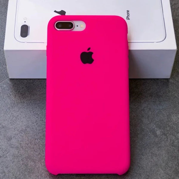 Hot Pink Original Silicone case for Apple iphone 8 Plus