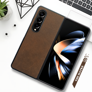 Dark Brown Leather Case for Samsung Galaxy Z Fold 4