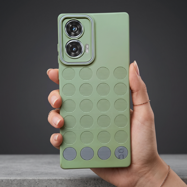 Stack Green (Grey circle) Silicone Case for Motorola Edge 50 Fusion