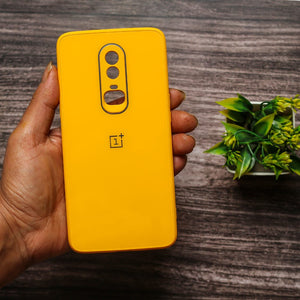 Yellow camera Safe mirror case for Oneplus 6