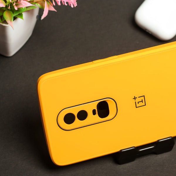 Yellow camera Safe mirror case for Oneplus 6