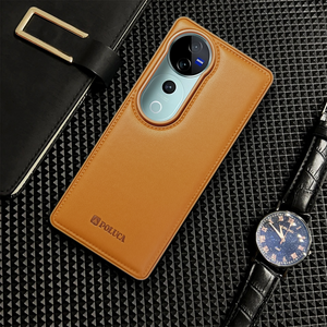 Prime Leather Brown Leather Case for Vivo V40 pro