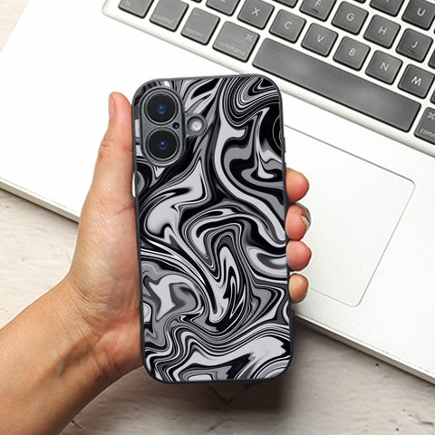 Blackout Marble metal back case for Apple Iphone 17