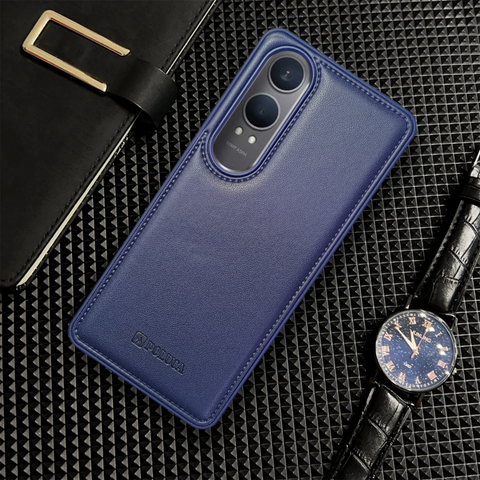 Prime Leather Dark Blue Leather Case for Oneplus Nord Ce 4 Lite