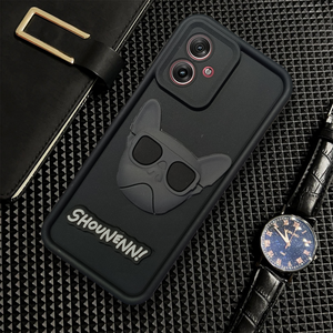 Black SHOUNENN BULLDOG Silicone case for Motorola G64