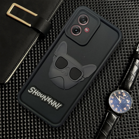 Black SHOUNENN BULLDOG Silicone case for Motorola G64