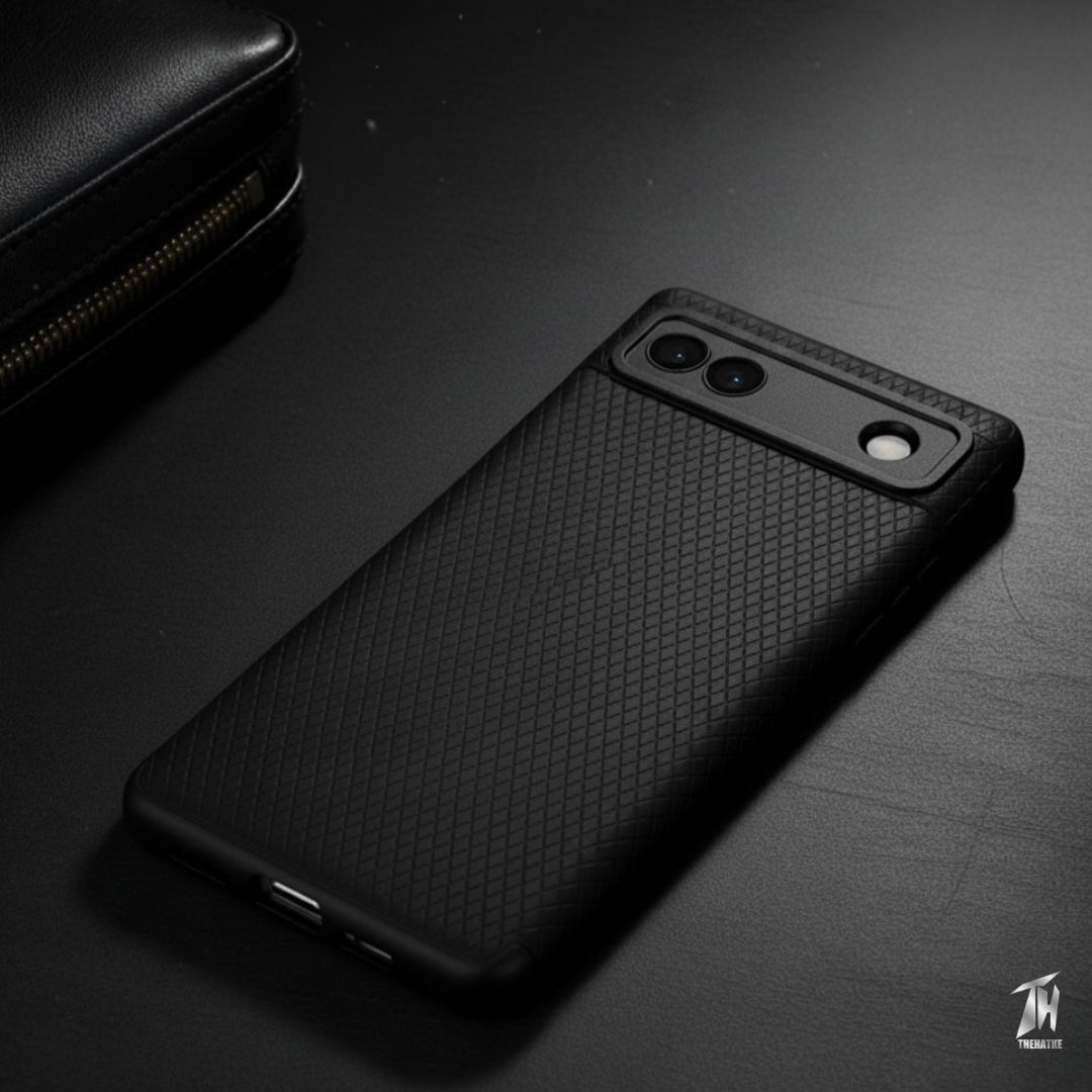 Black Line Wave Silicone Case for Google Pixel 7a