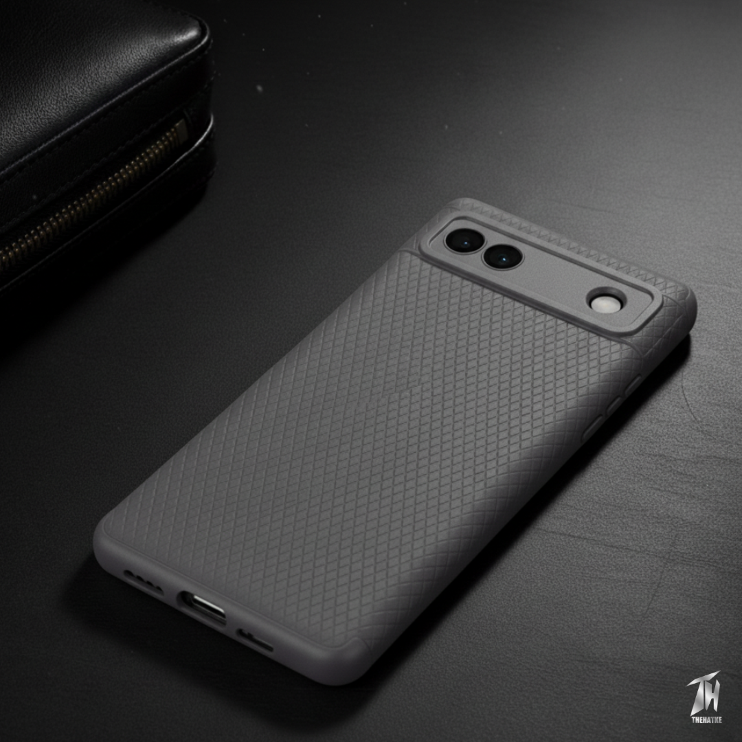 Grey Line Wave Silicone Case for Google Pixel 7a