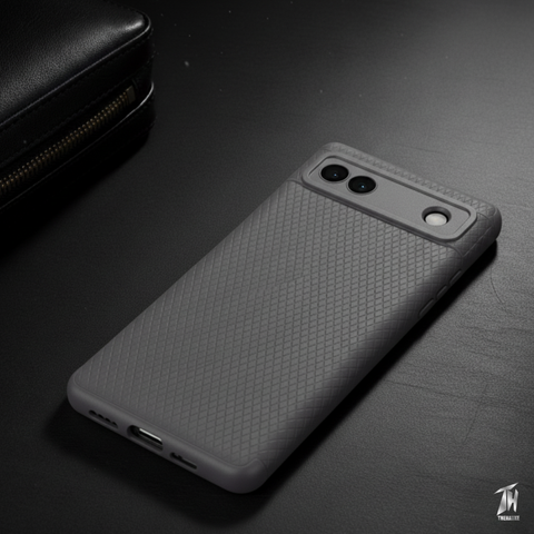 Grey Line Wave Silicone Case for Google Pixel 7a