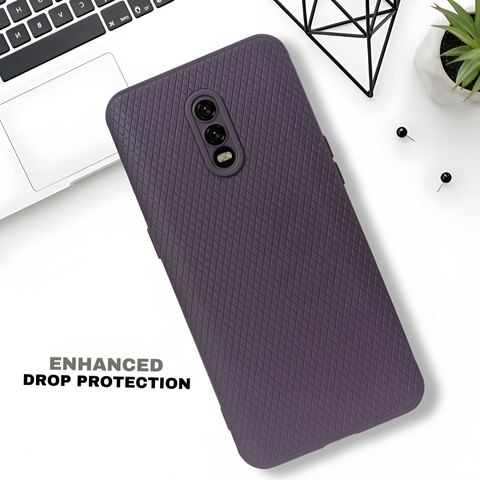 Deep Purple Line Wave Silicone Case for Oneplus 7