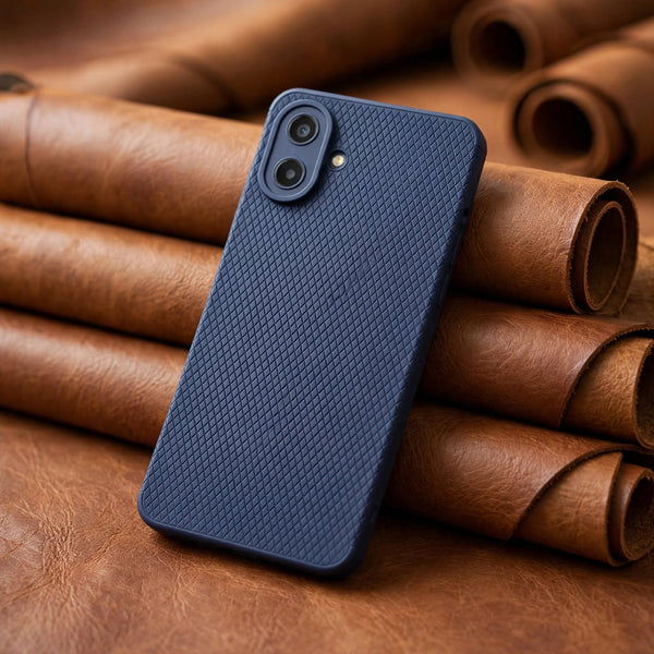 Dark Blue Line Wave Silicone Case for Samsung A07