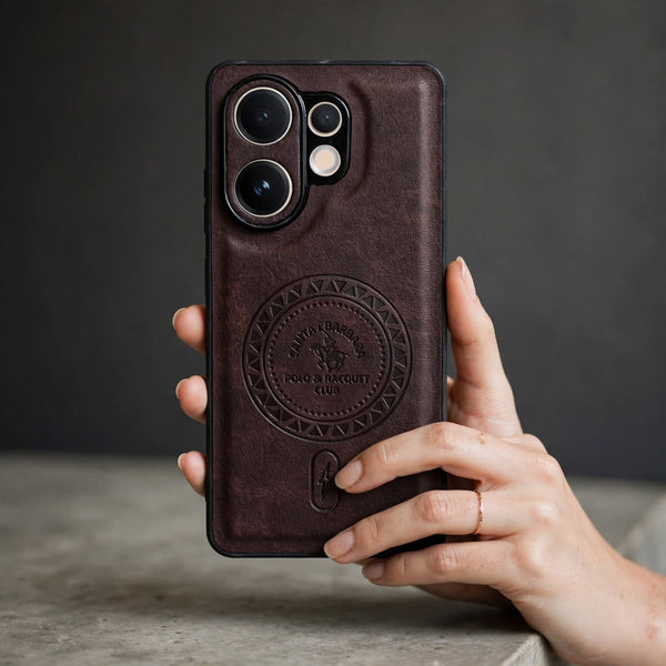Santa Crest Wine Leather Case for Vivo V60