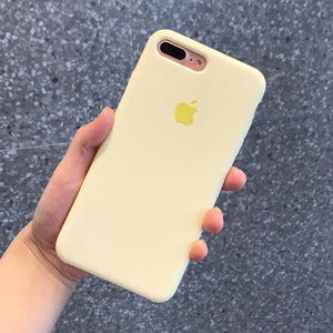 Cream Original Silicone case for Apple iphone 8 Plus