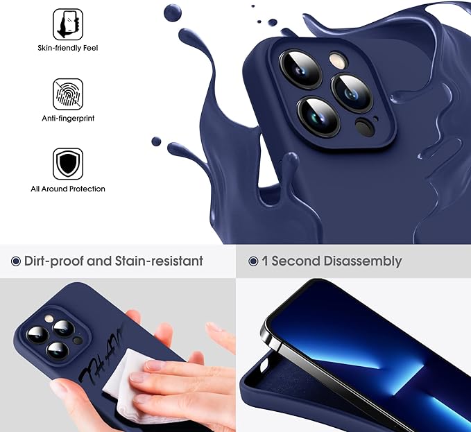 Dark Blue Camera Original Silicone case for Apple iphone 15 Pro – The Hatke