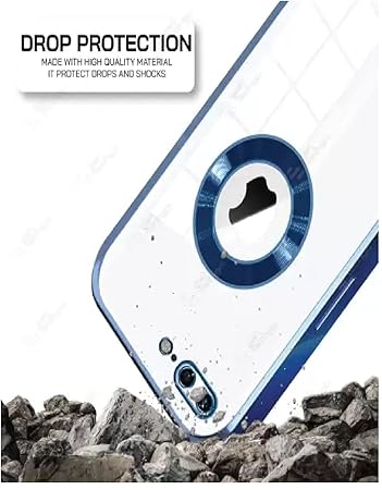 Blue 6D Chrome Logo Cut Transparent Case for Apple iphone 6 Plus/6s Plus