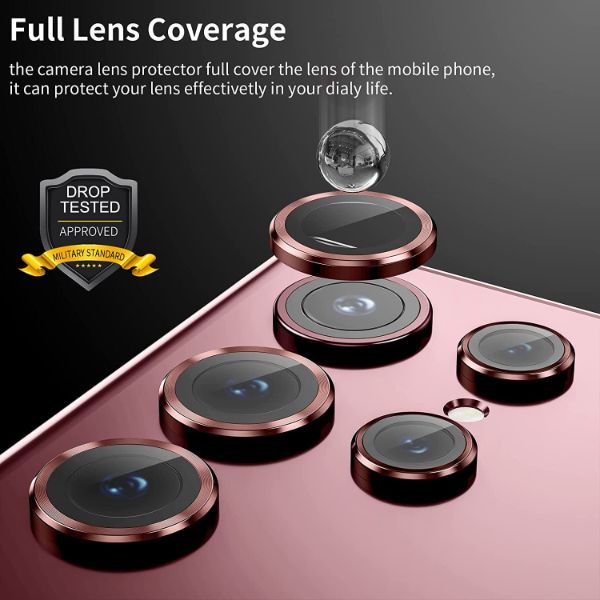 Burgundy Metallic camera ring lens guard for Samsung S23 Ultra