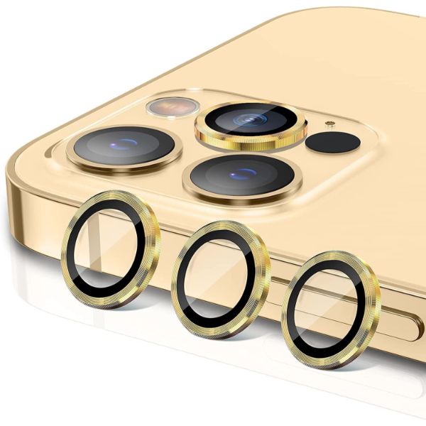 Golden Metallic camera ring lens guard for Apple iphone 15 Pro