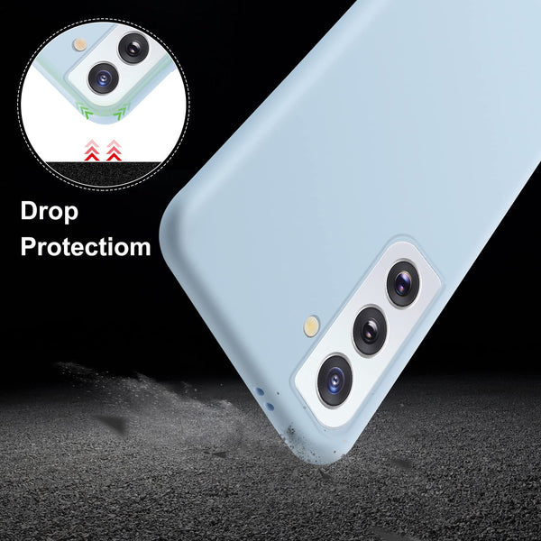 Light Blue Camera Silicone case for Samsung S21 FE