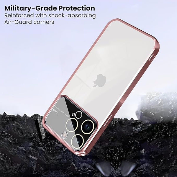 Luxury Plating Pink Camera Protection Transparent Case for Apple iphone 13 Pro Max