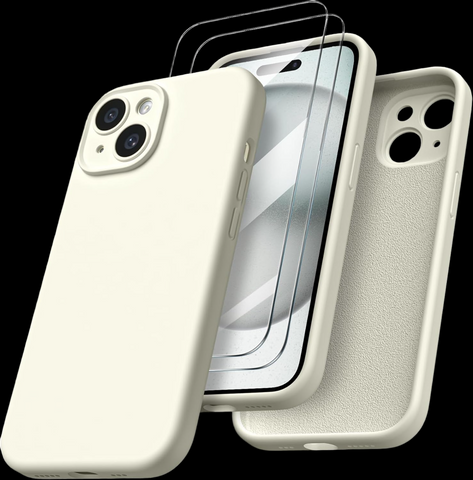 Cream Original Camera Silicone case for Apple iphone 14 Plus