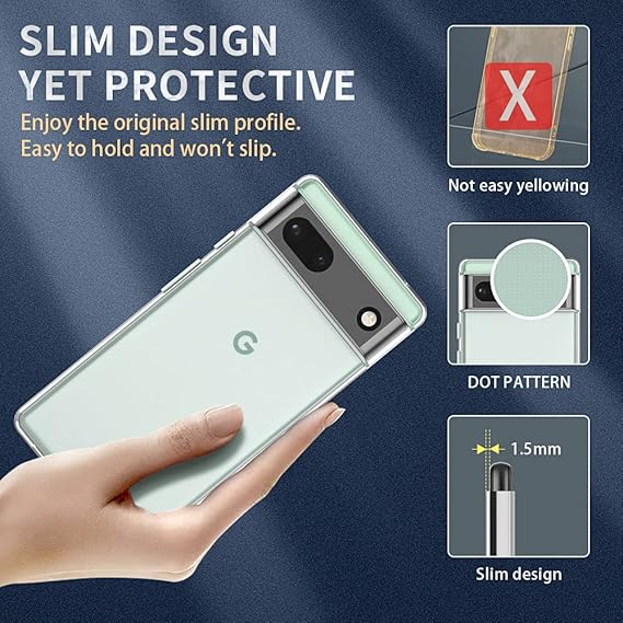 SilicaClear Transparent Silicone Case for Google Pixel 7A