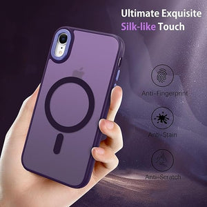 Deep Purple MagSafe Clear Transparent Silicone case for Apple iphone Xr
