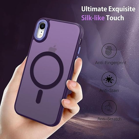 Deep Purple MagSafe Clear Transparent Silicone case for Apple iphone Xr