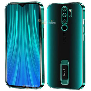 Green 6D Chrome Logo Cut Transparent Case for Redmi Note 8 Pro