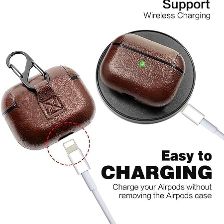 Dark Brown Leather Case For Apple Airpods Pro 2