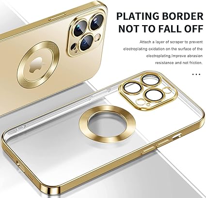Gold 6D Chrome Logo Cut Transparent Case for Apple iphone 11 Pro