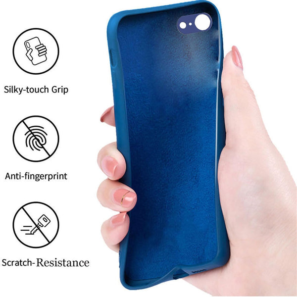 Dark Blue Original Camera Silicone Case for Apple Iphone 8