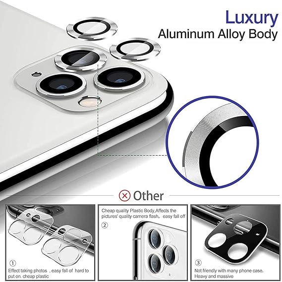 Silver Metallic camera ring lens guard for Apple iphone 11 Pro
